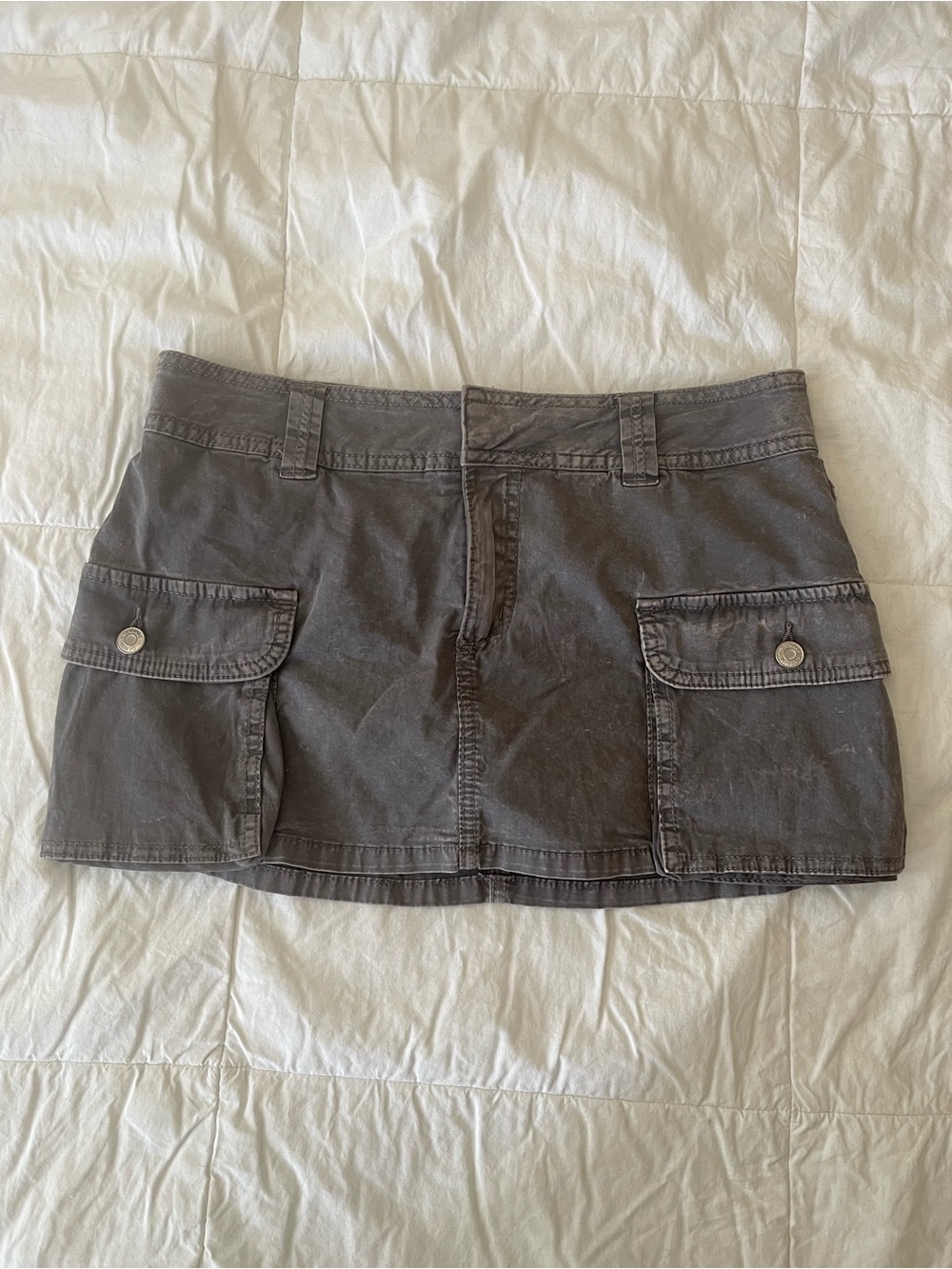 Garage Mini Skirt in Charcoal Gray